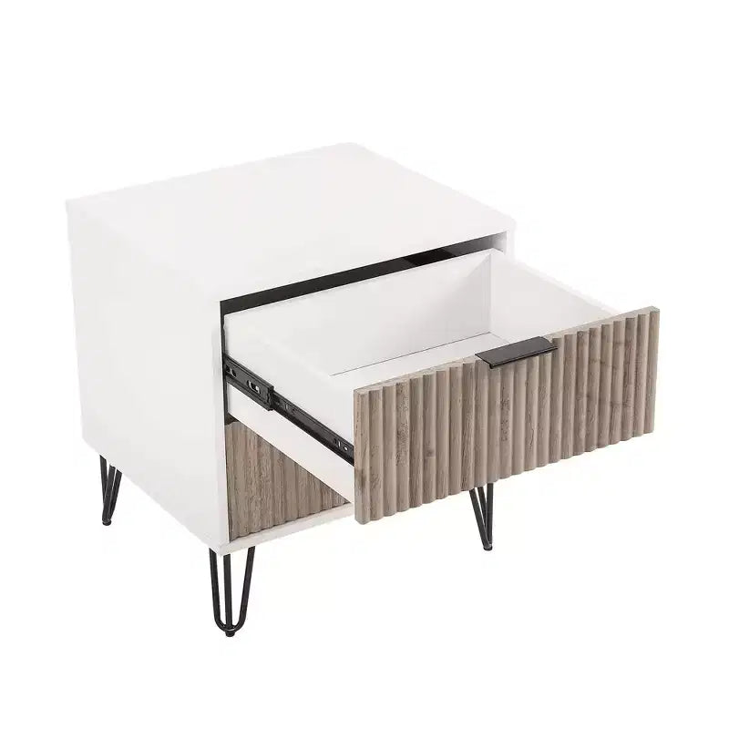 Ensemble de chambre à coucher 3 pièces : commode 5 tiroirs, commode 6 tiroirs et table de nuit avec quincaillerie anti-basculement