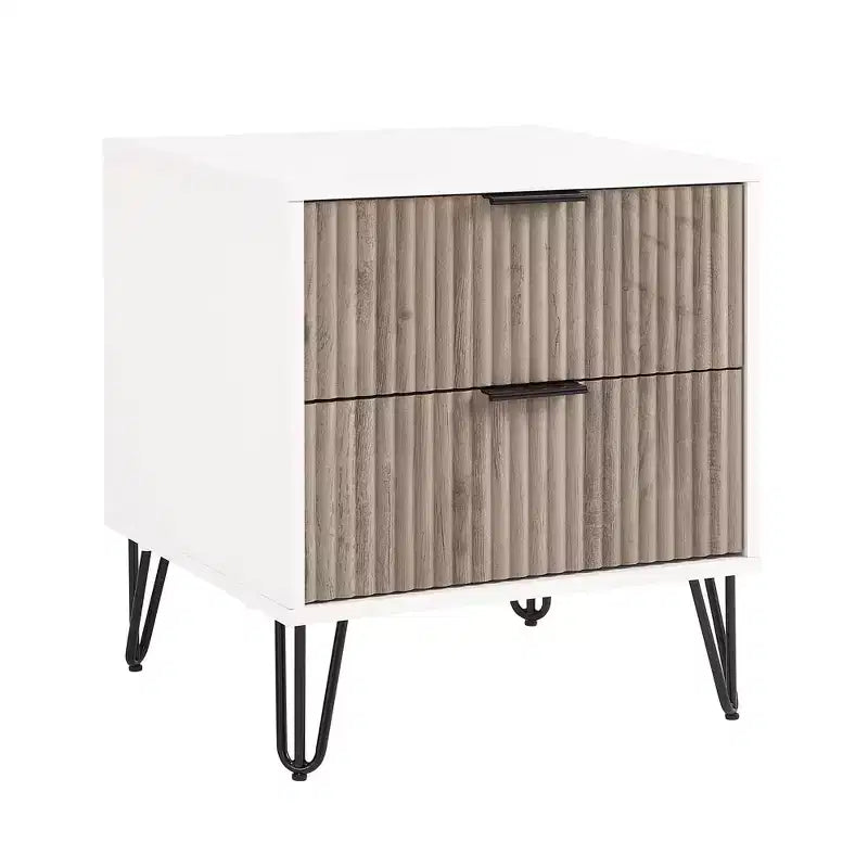 Ensemble de chambre à coucher 3 pièces : commode 5 tiroirs, commode 6 tiroirs et table de nuit avec quincaillerie anti-basculement