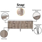Ensemble de chambre à coucher 3 pièces : commode 5 tiroirs, commode 6 tiroirs et table de nuit avec quincaillerie anti-basculement
