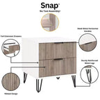 Ensemble de chambre à coucher 3 pièces : commode 5 tiroirs, commode 6 tiroirs et table de nuit avec quincaillerie anti-basculement