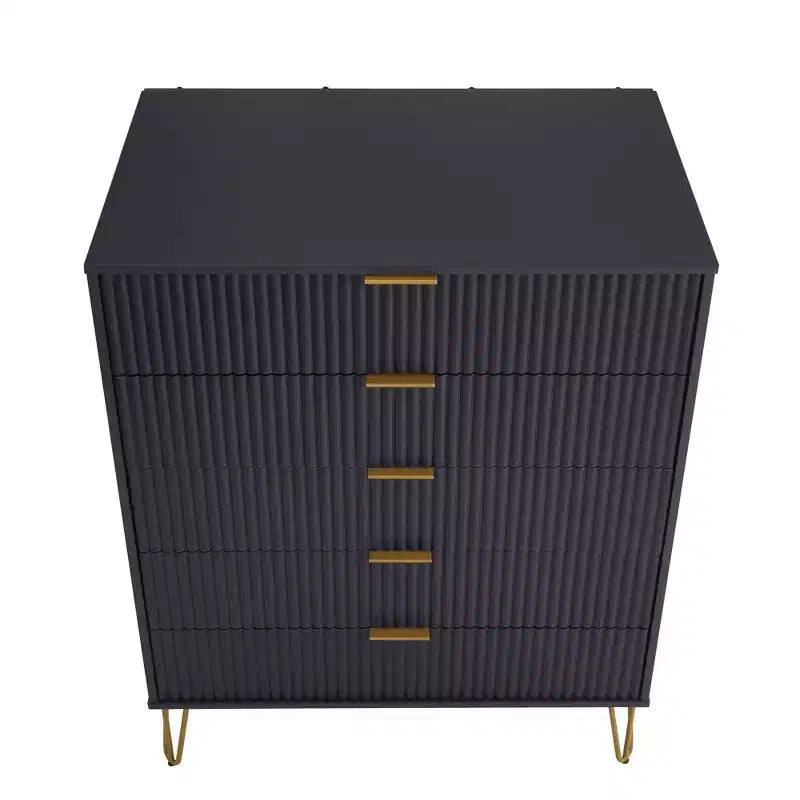 Ensemble de chambre à coucher 3 pièces : commode 5 tiroirs, commode 6 tiroirs et table de nuit avec quincaillerie anti-basculement