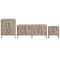 Ensemble de chambre à coucher 3 pièces : commode 5 tiroirs, commode 6 tiroirs et table de nuit avec quincaillerie anti-basculement