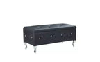 Tufted Storage Ottoman Bench For Bedroom End Of Bed Large Upholstered Storage Benches Footrest With Crystal Buttons For Living Room Entryway