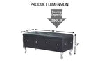 Banc de rangement ottoman capitonné avec boutons en cristal et revêtement en flanelle, 97,8 x 45,7 x 45,7 cm