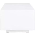 Table basse rectangulaire en faux béton blanc, MDF, aucun assemblage requis, 40"x20"x14"