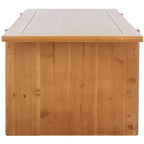 Table basse rectangulaire marron rustique, piètement tréteau, plateau en bois de sapin, 119x58x45 cm