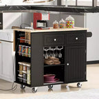 Whisen Modern Kitchen Island with Drop Leaf and Wheels
