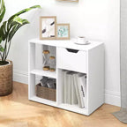 Costway Organiseur de bibliothèque 1/2 PCS 3 cubes avec étagère de rangement à 2 niveaux et tiroir coulissant Noir/Blanc