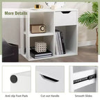 Costway Organiseur de bibliothèque 1/2 PCS 3 cubes avec étagère de rangement à 2 niveaux et tiroir coulissant Noir/Blanc