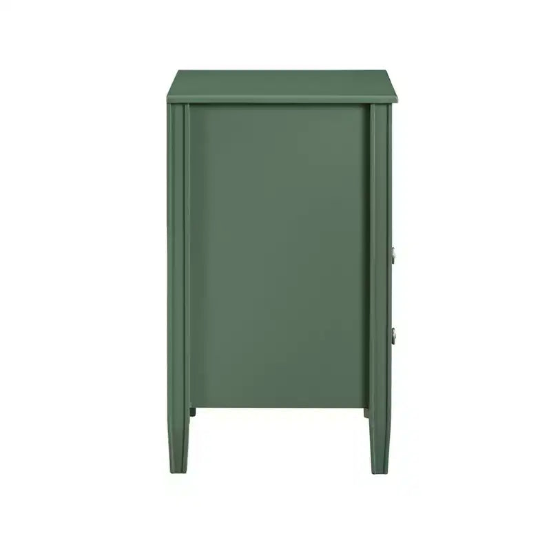 Table de chevet 2 tiroirs avec étagère ouverte, MDF et contreplaqué, gris, 17"x15.75"x26.75"