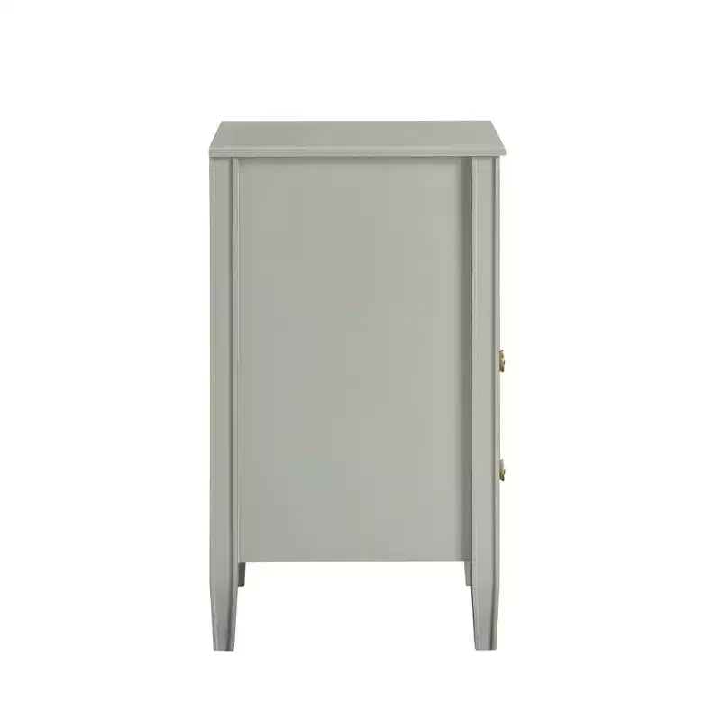 Table de chevet 2 tiroirs avec étagère ouverte, MDF et contreplaqué, gris, 17"x15.75"x26.75"