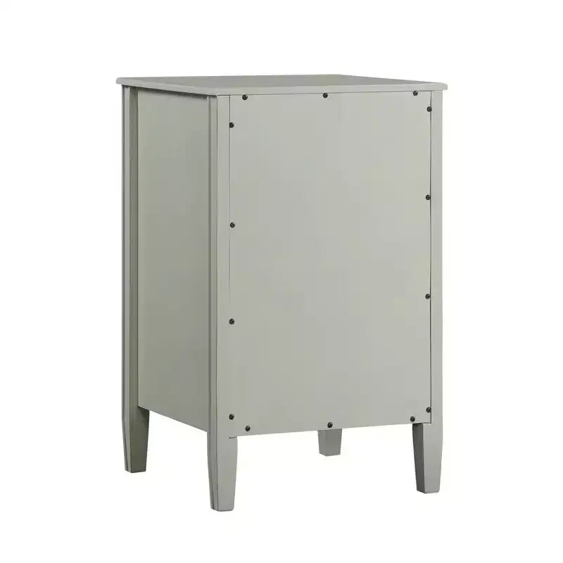 Table de chevet 2 tiroirs avec étagère ouverte, MDF et contreplaqué, gris, 17"x15.75"x26.75"