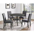 Chaises de salle à manger en tissu Biony Roundhill Furniture avec garniture cloutée, grises, lot de 2