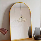 Miroir de cheminée cintré 24 x 36, Noir/Doré-HOMLUX : Cadre métallique, Montage mural, Décoration moderne