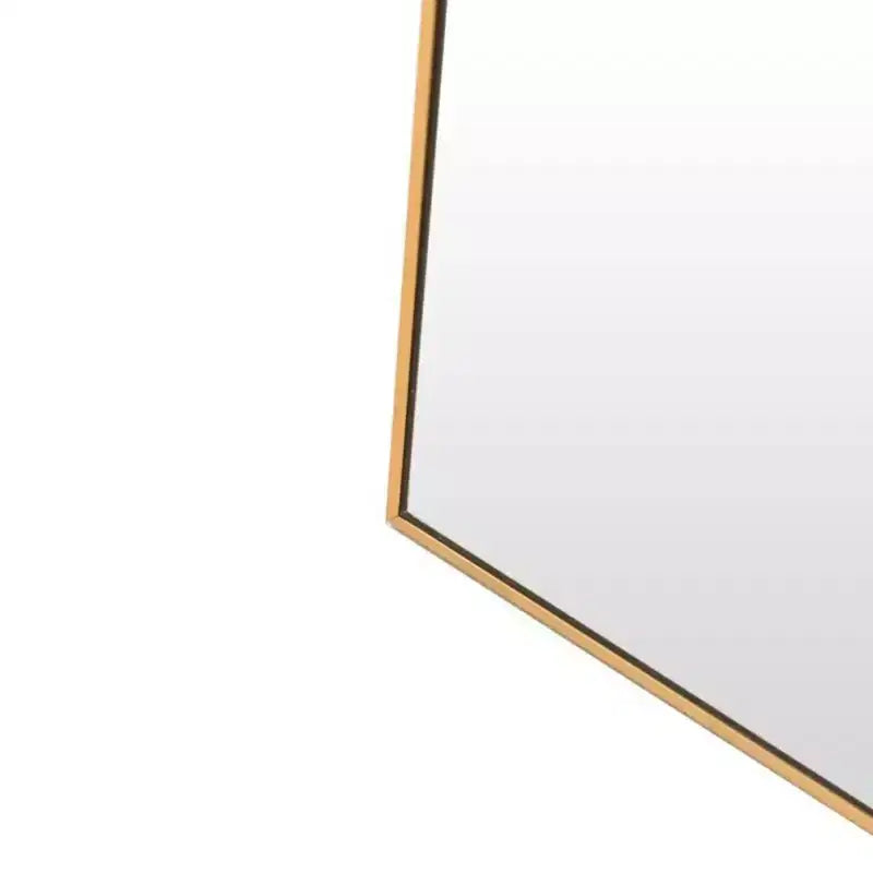 Miroir de cheminée cintré 24 x 36, Noir/Doré-HOMLUX : Cadre métallique, Montage mural, Décoration moderne