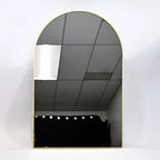 Miroir de cheminée cintré 24 x 36, Noir/Doré-HOMLUX : Cadre métallique, Montage mural, Décoration moderne